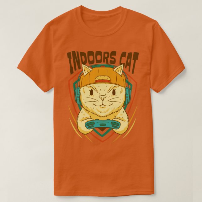 Camiseta Gamer Indoor Cat (Frente do Design)