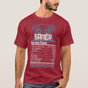Camiseta Gamer Ingredientes Engraçado Presente para jogos 
