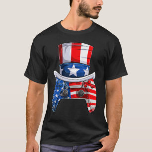 Camiseta Gamer Kid Boy Quarto De Julho, Vídeo De Bandeira A
