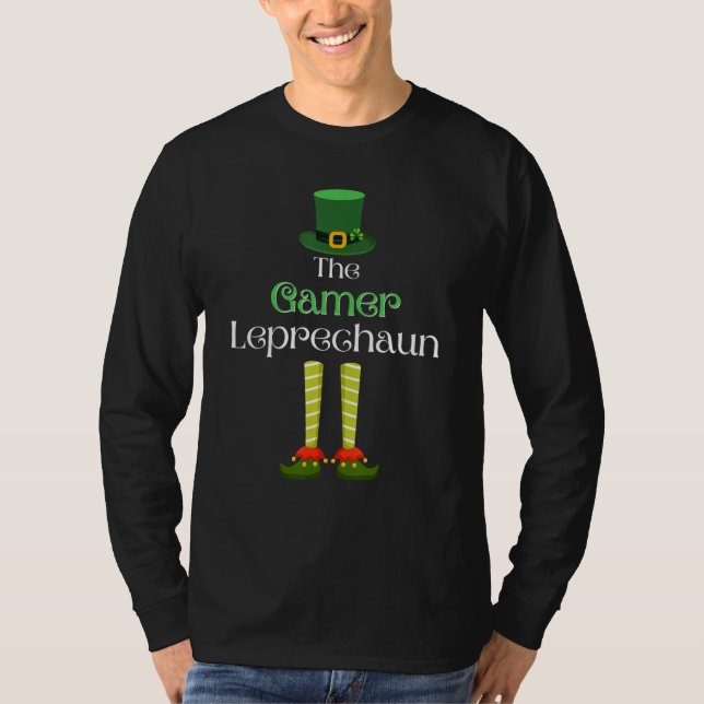 Camiseta Gamer Leprechaun Matching Family Group St. Patrick (Frente)
