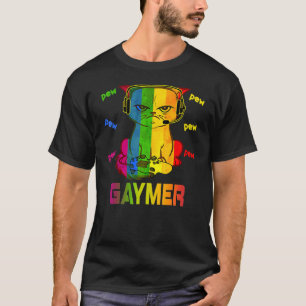 Camiseta Gamer Lgbtq - Sinalizador de Orgulho gay do Gaymer