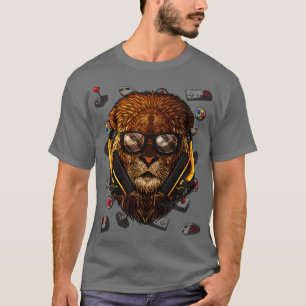 Camiseta Gamer Lion Jogos Jogo Jogo Jogo Jogadores Jogo Jog