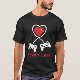 Camiseta Gamer Love Dia de os namorados Video Game Controll