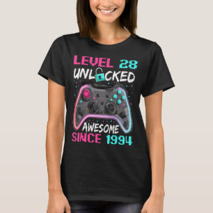 Camiseta Gamer Man Birthday, 28 Anos Incrível Desde 1999