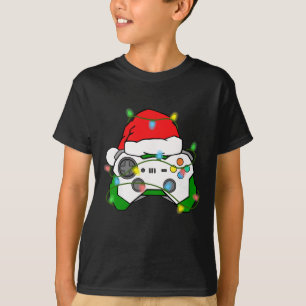 Camiseta Gamer Natal Jogos Gorro do Papai Noel Controle de