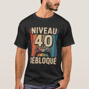 Camiseta Gamer Nível 40 Desbloqueado - Presente Humor 40 An