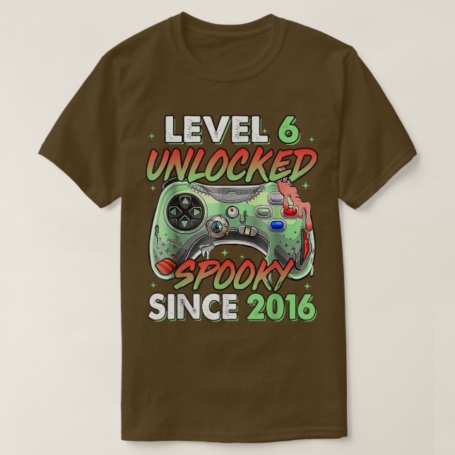 Camiseta Gamer Nível 6 Desbloqueado Aniversário do 6 Desde  (Frente do Design)