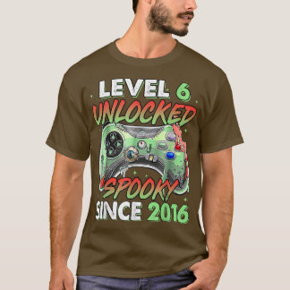 Camiseta Gamer Nível 6 Desbloqueado Aniversário do 6 Desde 