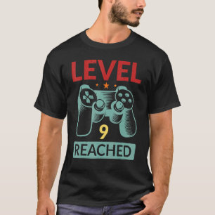 Camiseta Gamer Nível 9 Atingido 9 - Aniversário 1
