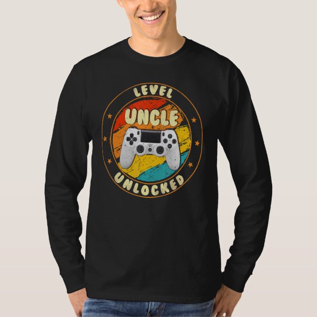 Camiseta Gamer Novo Tio Pai Mãe Bebê Pregança de Anúncio (Frente)