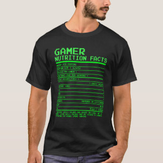 Camiseta Gamer Nutrition Facts Gifs for Teen Boys Video Ga