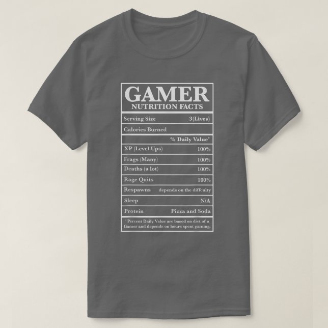 Camiseta Gamer Nutrition Fata Jogos Engraçados  (Frente do Design)