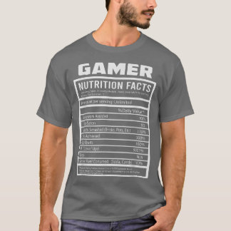 Camiseta GAMER NUTRITIONAL FACTS Shirt Cool Gaming Video Ga