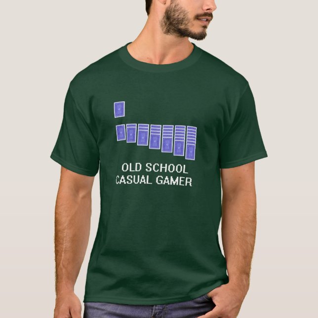 Camiseta Gamer ocasional da velha escola (Frente)