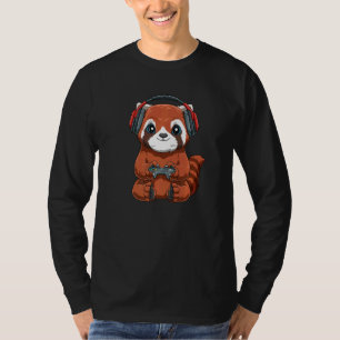 Camiseta Gamer Panda Vermelho Jogos Online Computador Vídeo