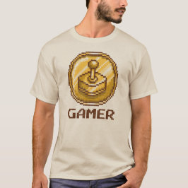 Camiseta Gamer Pixel Joystick Emblem - Retro Gaming