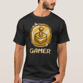 Camiseta Gamer Pixel Joystick Emblem Vivid - Retro Gaming