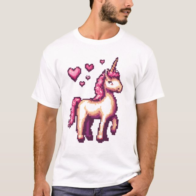Camiseta Gamer Pixel Unicórnio (1) (Frente)
