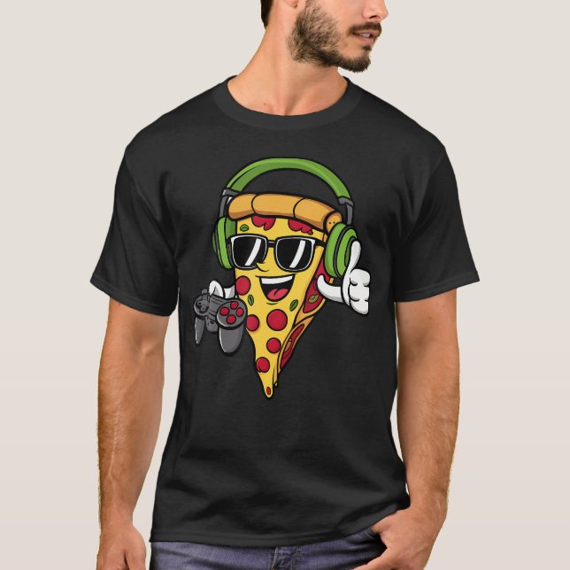 Camiseta Gamer Pizza Video Gaming Funny Video Gamer Pizza L (Frente)