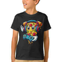 Gamer Pizza Vídeo Gaming T-shirt de Comida