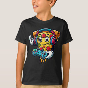 Camiseta Gamer Pizza Vídeo Gaming T-shirt de Comida