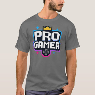 Camiseta GAMER PRO — Crachá Pixel Art 8-Bit