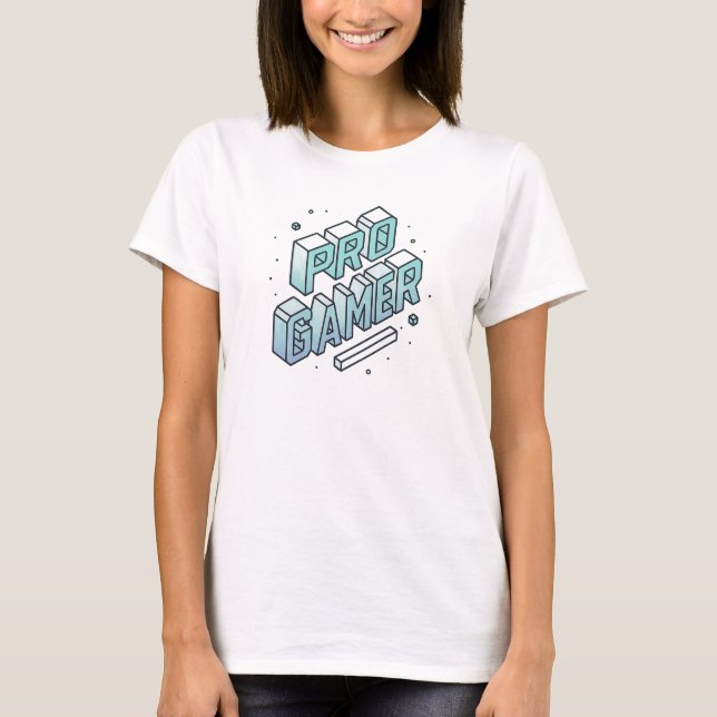 Camiseta GAMER PRO — Logotipo Isométrico 3D Block Letter (Frente)