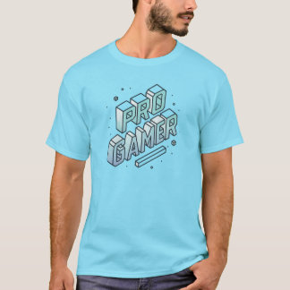 Camiseta GAMER PRO — Logotipo Isométrico 3D Block Letter