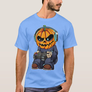 Camiseta Gamer Pumpkin Lazy Halloween Figurume Legal Videog