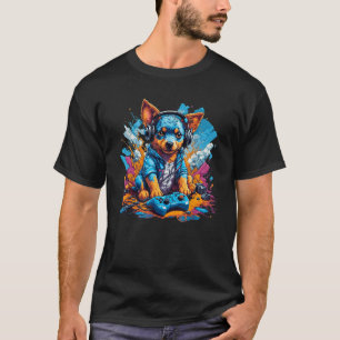 Camiseta Gamer Pup Urban Blue Heeler Puppy Gamer Controlado
