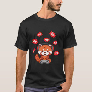 Camiseta Gamer Red Panda Engraçado Jogo Jogo Gift Homens W