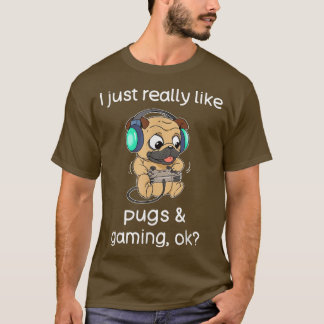 Camiseta Gamer Shirt Funny Pug Videos games Cachorro Pug Ga
