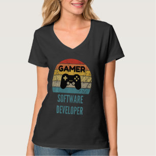 Camiseta Gamer Software Developer Vintage 60s 70s Jogos