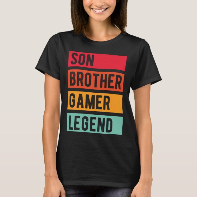 Camiseta Gamer Son Brother Husband Dad Video Game Legend (Frente)
