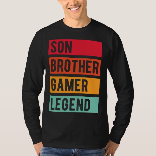 Camiseta Gamer Son Brother Husband Dad Video Game Legend (Frente)