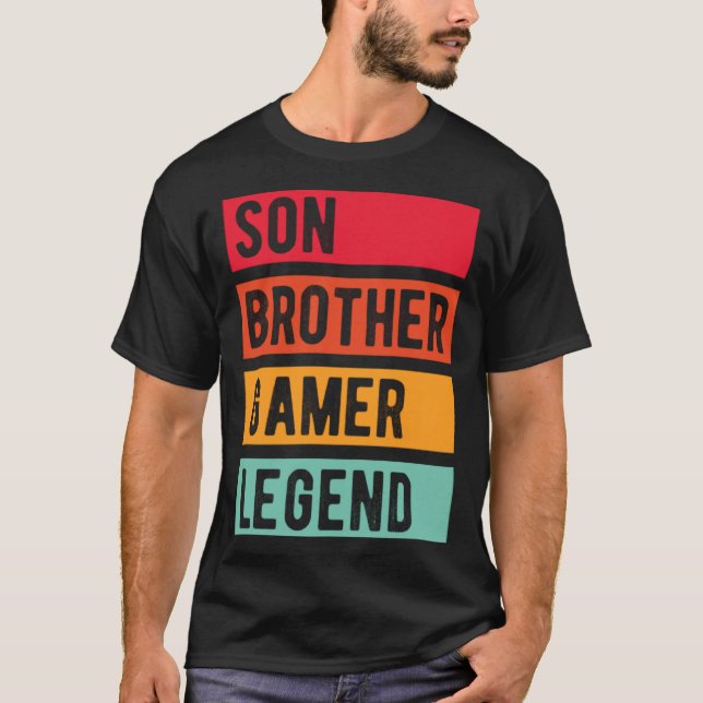 Camiseta Gamer Son Brother Husband Dad Video Game Legend (Frente)