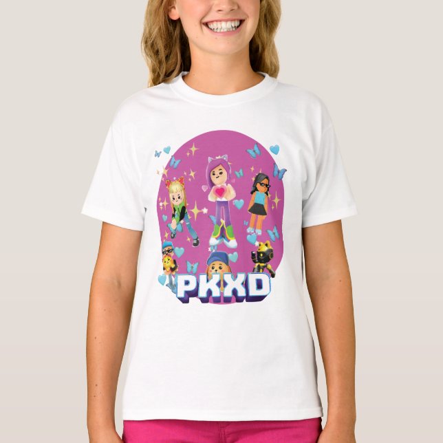 Camiseta Gamer Sticker Colorido para Crianças, Jogo pKXd (Frente)