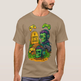 Camiseta “Gamer Till The Grave – Skull Gaming T-Shirt”