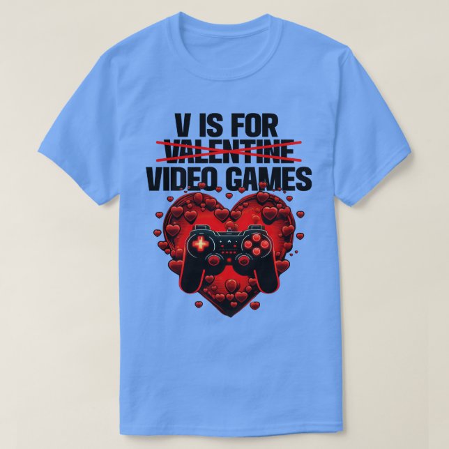 Camiseta Gamer V É Para Videos games De Namorados (Frente do Design)