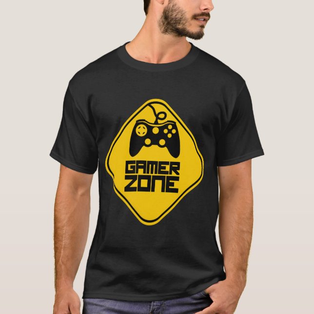 Camiseta gamer zone geek manette jeu joystick humour  (Frente)