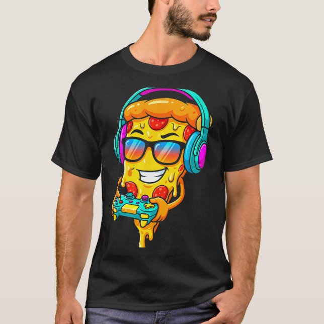 Camiseta Gamer Zza Slice Video Gaming Boy Enthusiast Gamer  (Frente)