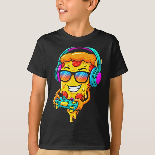 Camiseta Gamer Zza Slice Video Gaming Boy Enthusiast Gamer  (Frente)