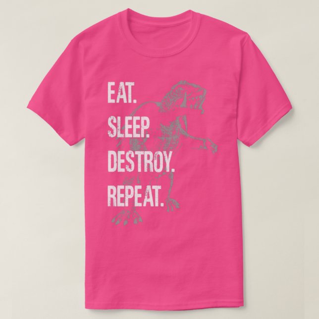 Camiseta GAMERA 65 Coma Repetição de Destruição do Sono (Frente do Design)