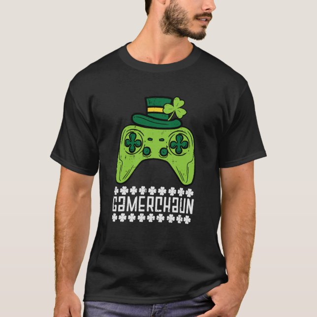 Camiseta Gamerchaun Irish Gamer Paddys Men Rua Patrick Day  (Frente)