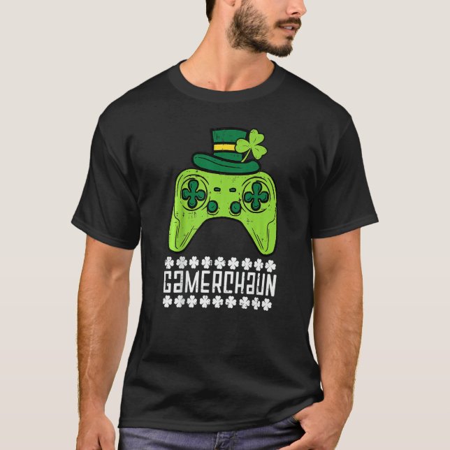 Camiseta Gamerchaun Irish Gamer Paddys Men Rua Patrick Day  (Frente)