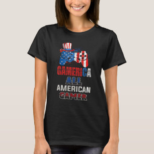 Camiseta Gamerica Controller Usa Flag 4 De Julho