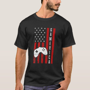 Camiseta Gamerica US Flag Gamer 4 De Julho Video Game Boys