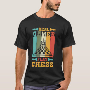 Camiseta Gamers de verdade jogam xadrez engraçado para xadr