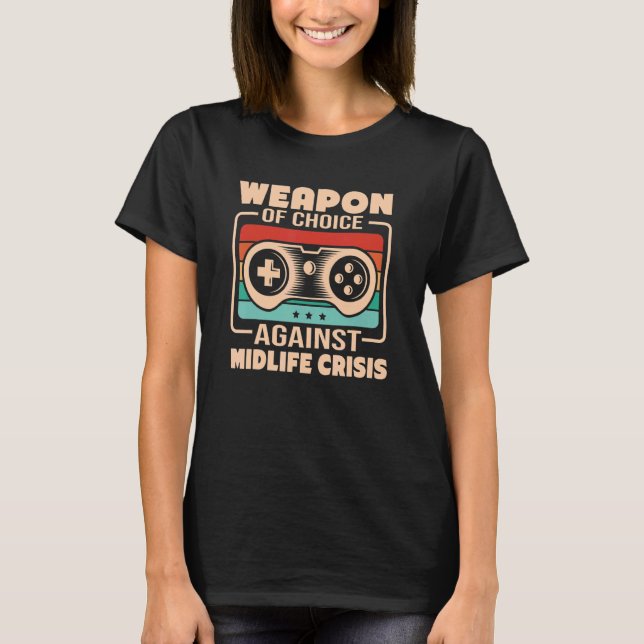 Camiseta Gamers Em Crise De Midlife Tocam Videogames Todos (Frente)