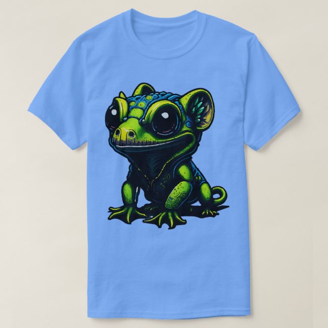 Camiseta Gamers Ilustração Perfeita Coloração Bonita Gekko  (Frente do Design)